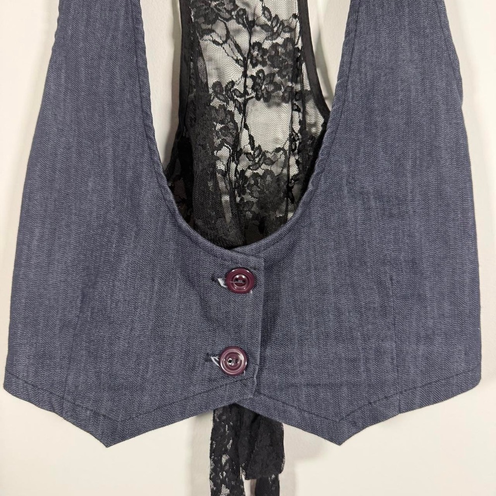 y2k mini vest with lace back - Picture 2 of 6